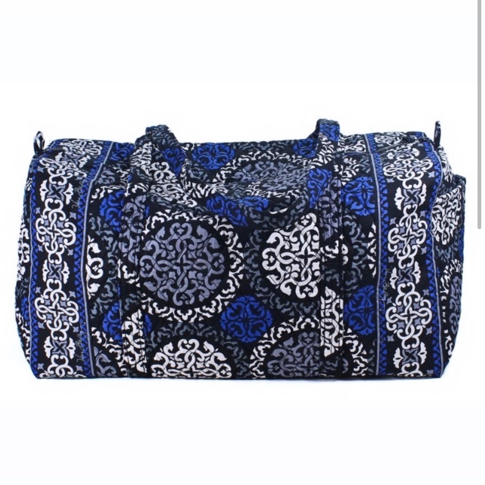 Vera Bradley large duffle bag in retired Canterbury Cobalt print